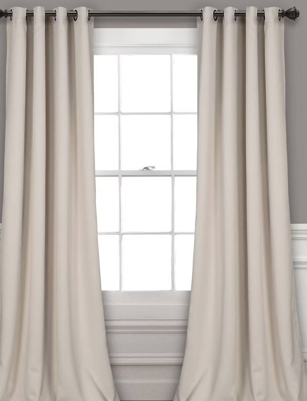 Lush Décor 52"x95" Grommet Top Insulated Blackout Curtain Panels Beige#